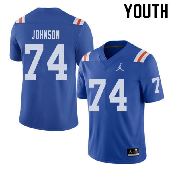 Jordan Brand Youth #74 Fred Johnson Florida Gators Throwback Alternate College Football Jersey